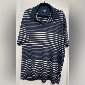 Ping Men's Polo Shirt in Navy and Gray Stripes